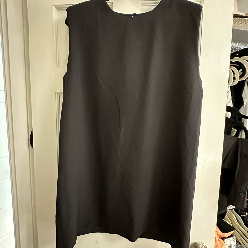 Black Zara Shoulder Padded Dress